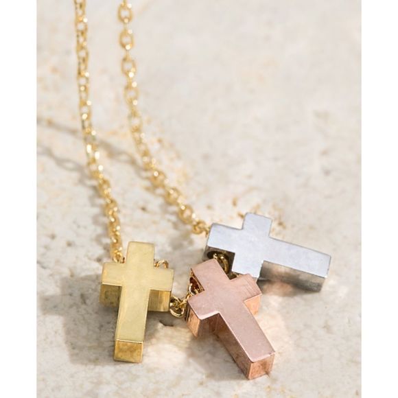 🆕Tricolor cross necklace - Picture 1 of 5